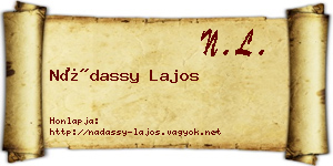 Nádassy Lajos névjegykártya