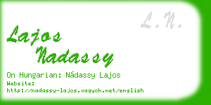 lajos nadassy business card